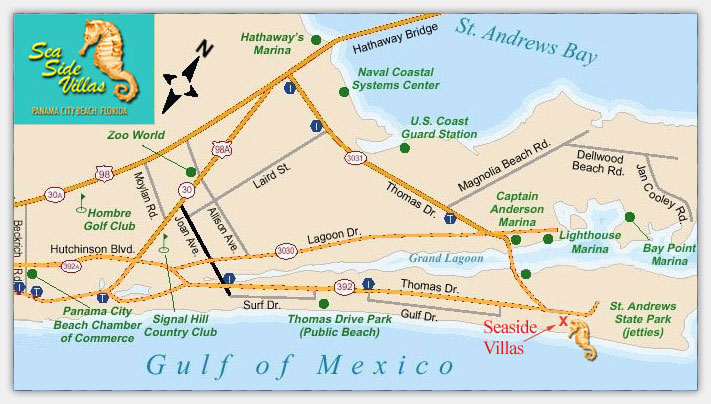 map of panama city beach florida condos Sea Side Villas Condominiums A Condominium Resort On The Gulf map of panama city beach florida condos